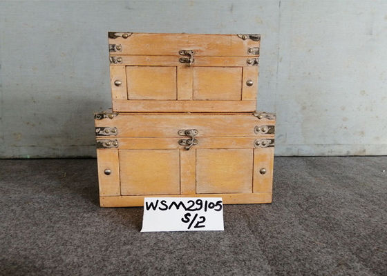 One Lid Durable Plywood Treasure Chest Storage Trunk